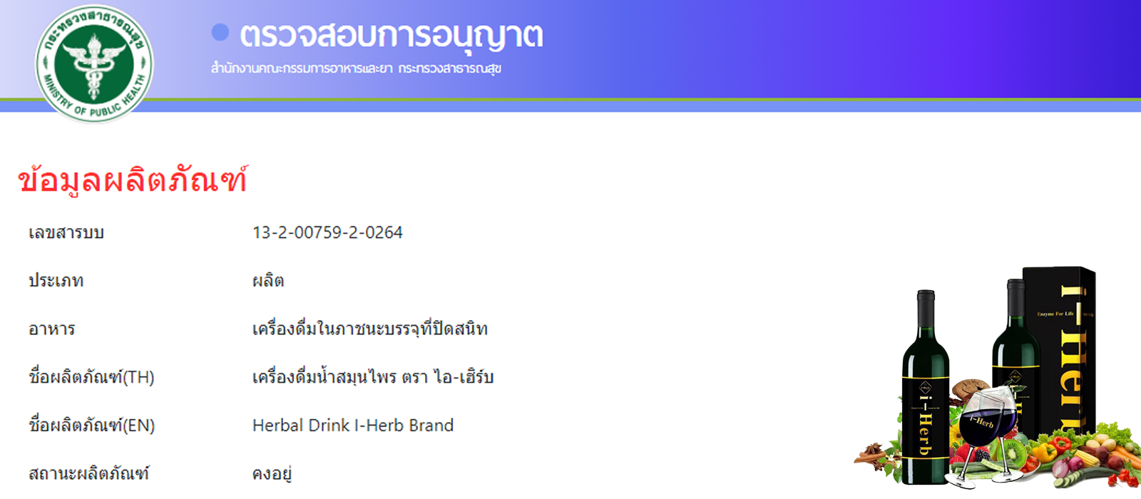 เลขที่ใบอนุญาต อย.